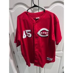 Cincinnati Reds #45 Jersey XL Majestic Mesh Red Vintage MLB Baseball Shirt